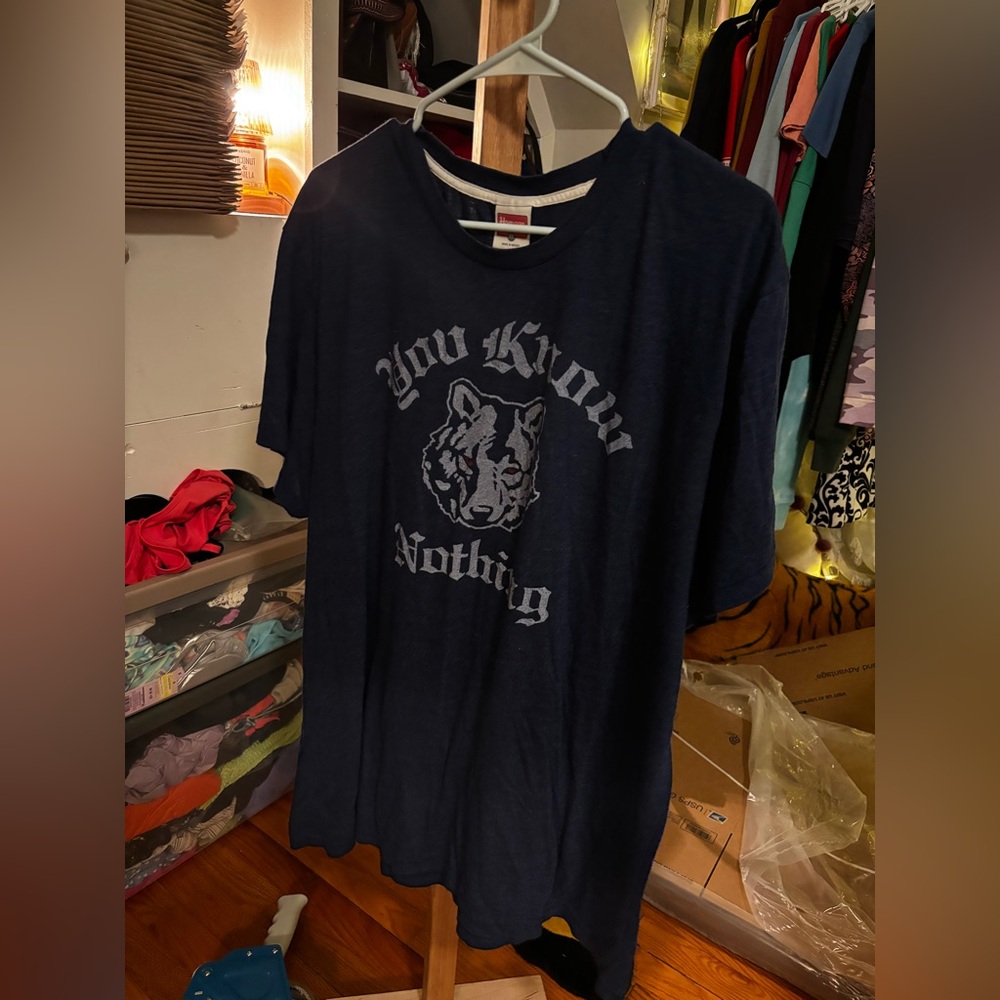 HOMAGE Dark Blue Tee with Wolf Graphic